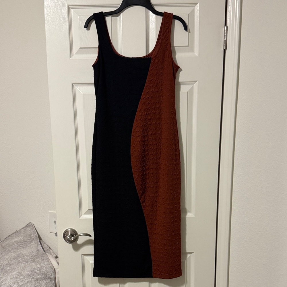 Bar III Black and Brown Midi Dress